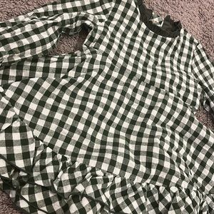 Christmas green gingham dress